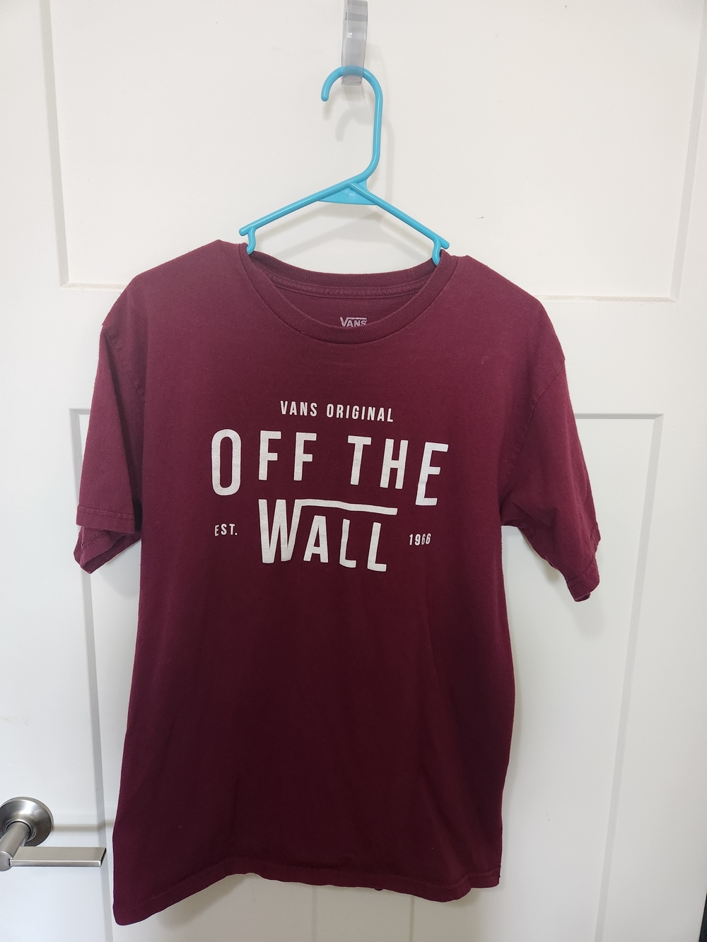 Vans Mens "Off The Wall" Burgundy Graphic T-Shirt Size M